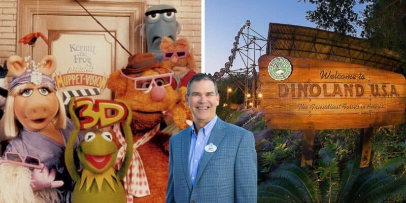 (Left) Muppet*Vision 3D, (Right) DinoLand USA, Jeff Vahle in the middle