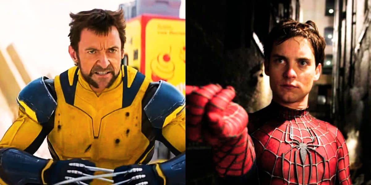 Split image: L - Hugh Jackman as Logan in 'Deadpool and Wolverine' R - Tobey Maguire as Peter Parker in 'Spider-Man 2'