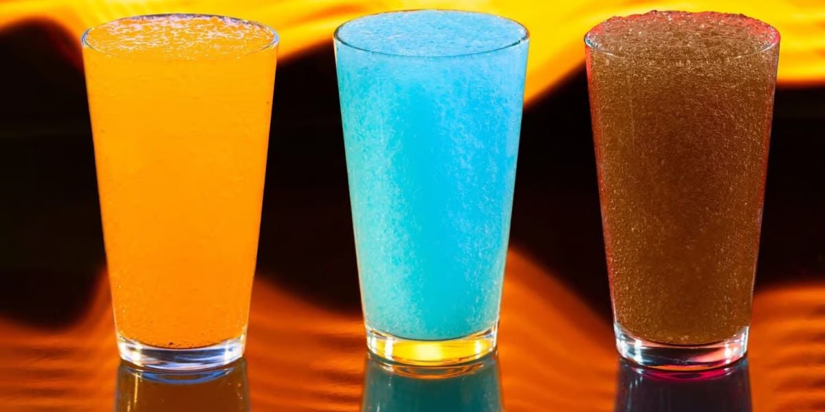 Three frozen slushies.