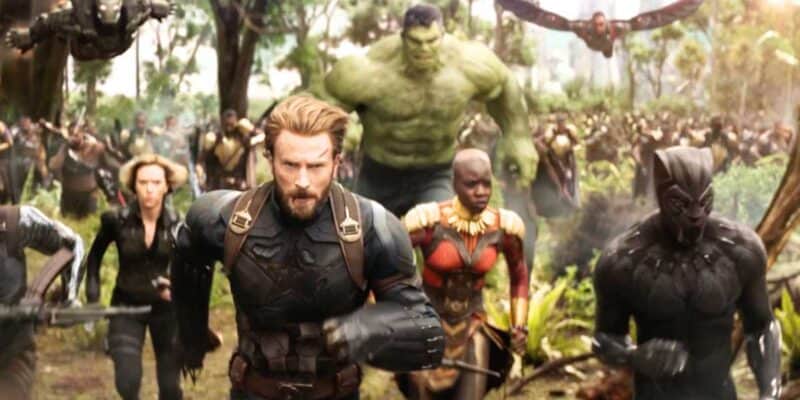 Captain America (Chris Evans) leading the charge against Thanos in 'Avengers: Infinity War'