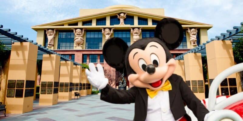 Mickey Mouse in front of The Walt Disney Company office building in Burbank, California