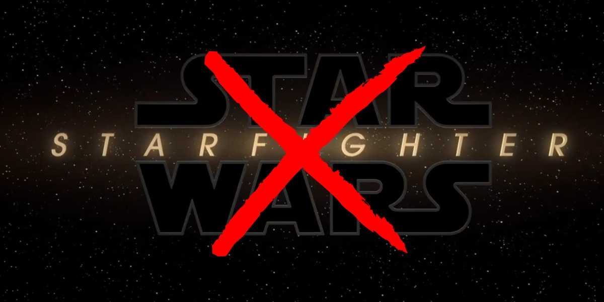 'Star Wars: Starfighter' logo with a red "X" overlay