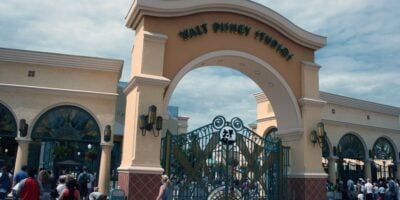 Large entrance gate to Walt Disney Studios