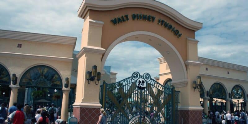 Large entrance gate to Walt Disney Studios