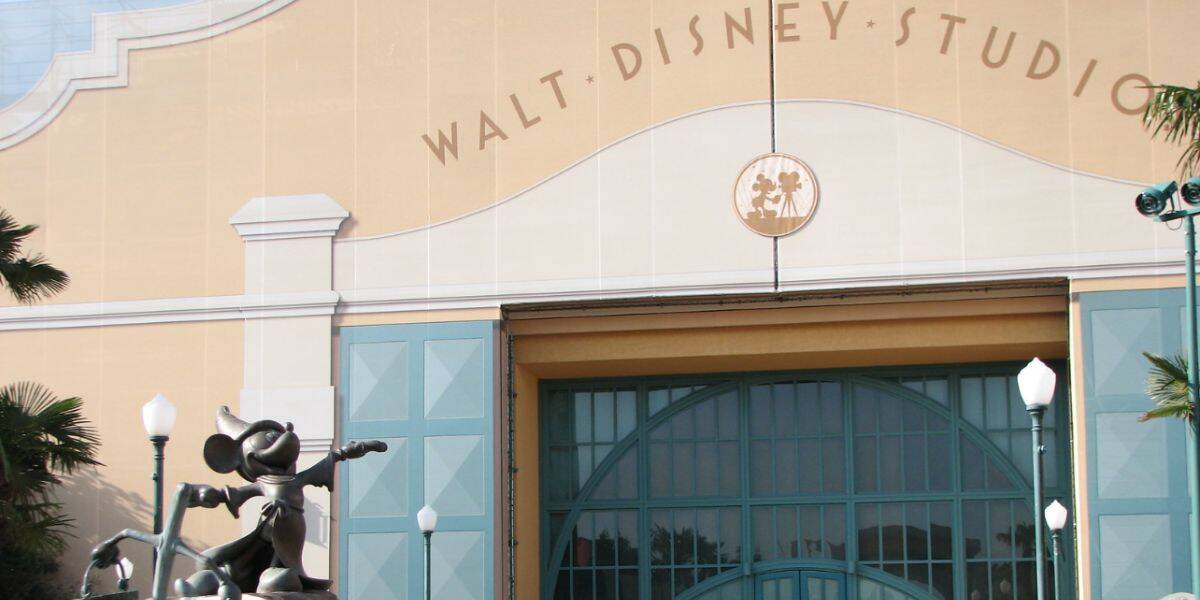 A large entrance to Walt Disney Studios Park at Disneyland Paris Resort.