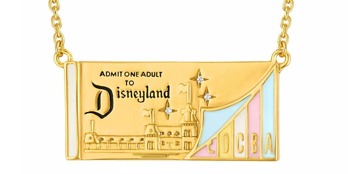 The Disneyland ticket Rebecca Hook necklace