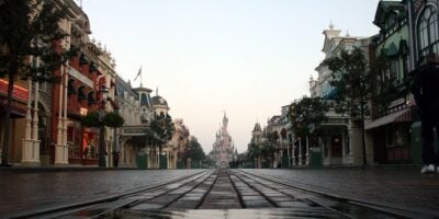 An empty Main Street USA at Disneyland Paris, where Imagineer Eddie Sotto brought it to life through his wonderous mind.