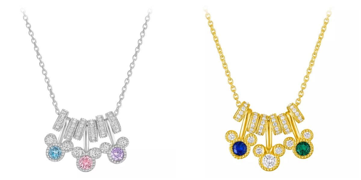 Mickey Mouse Icon Birthstone Charm Necklace by Rebecca Hook