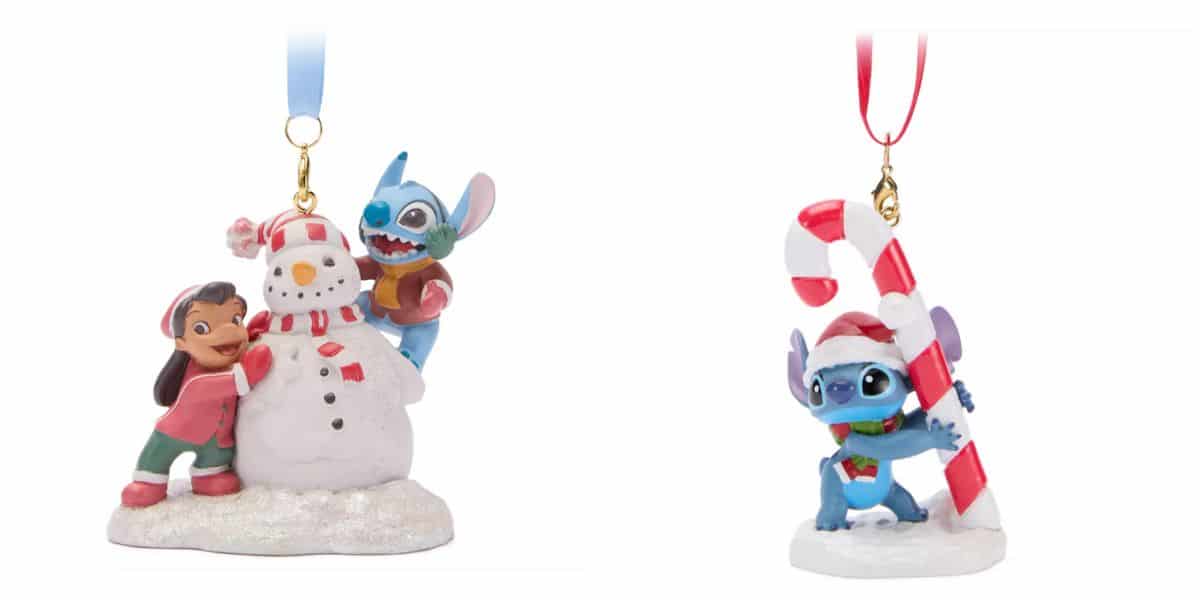 Two Christmas ornaments from the Disney Store featuring Stitch for 2025.