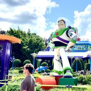Buzz Lightyear statue in Toy Story Land at Disney World's Hollywood Studios park