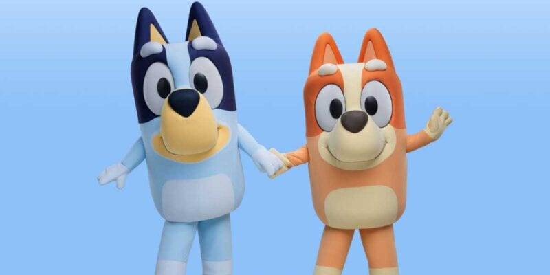 Bluey (L) and Bingo (R) for Disney theme parks