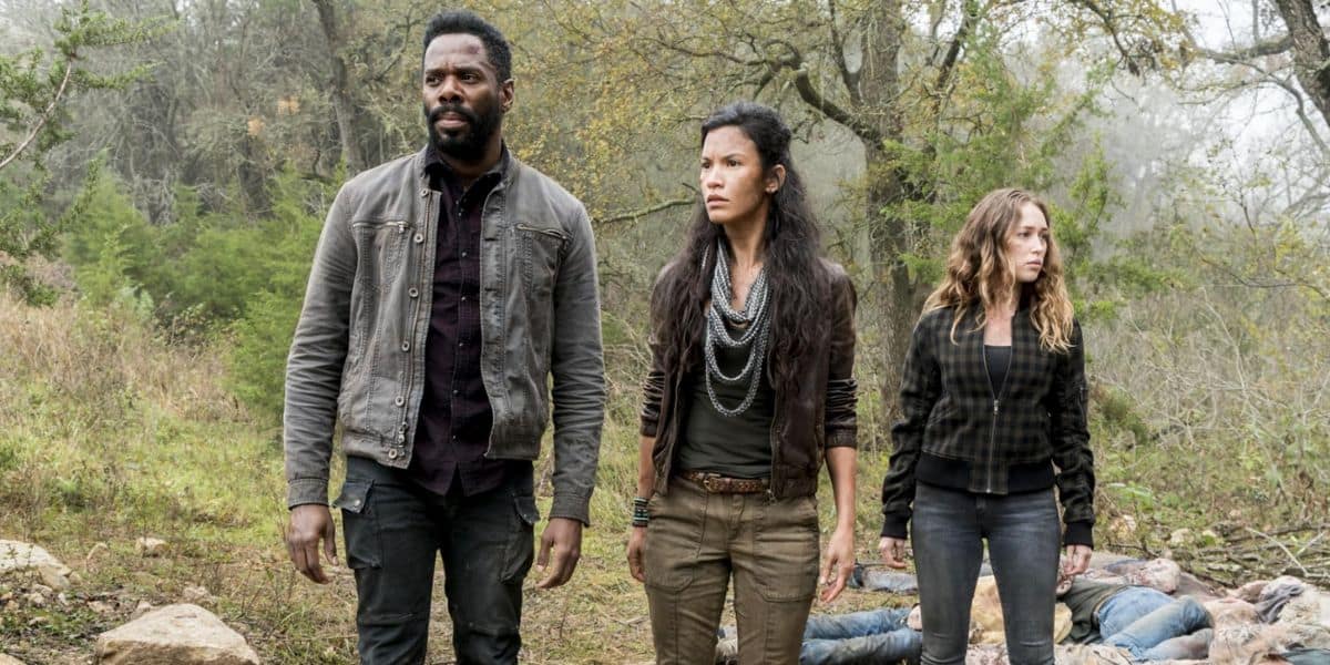 Colman Domingo and two actresses in 'Fear the Walking Dead' tv show
