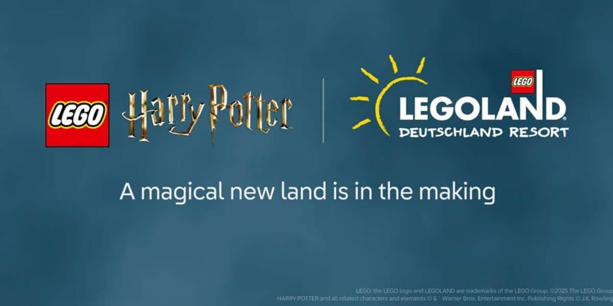 A poster for the LEGO Harry Potter land coming to LEGOLAND Germany.