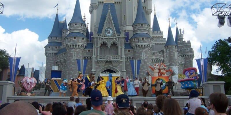 A show in front of Cinderella Castle at Magic Kingdom Park.