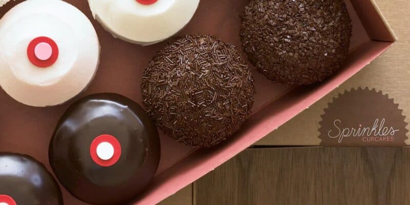 Sprinkles cupcakes in a box