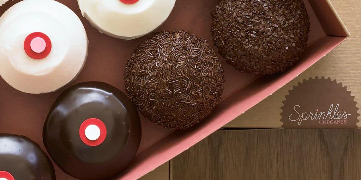 Sprinkles cupcakes in a box