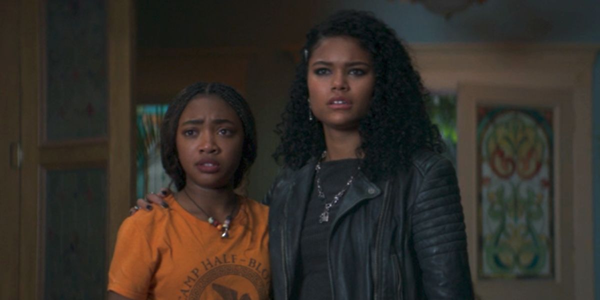 Annabeth in her Camp Half Blood t-shirt with Thalia