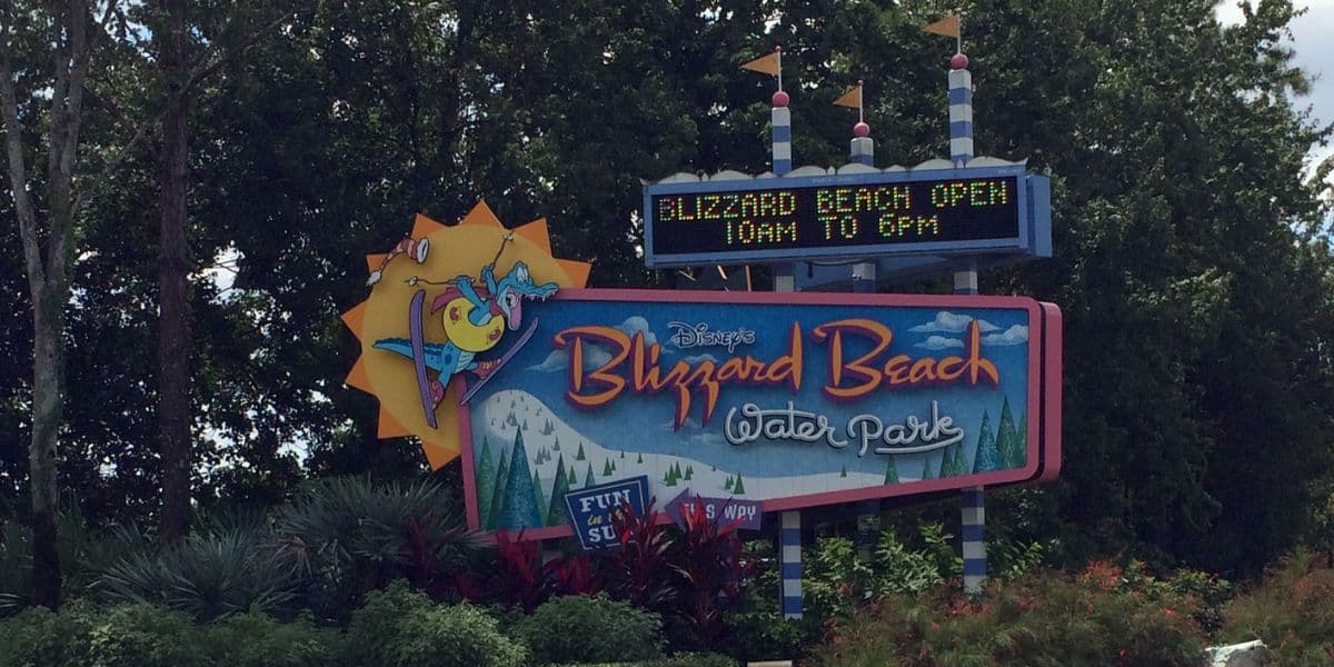 Disney's Blizzard Beach Water Park entrance sign