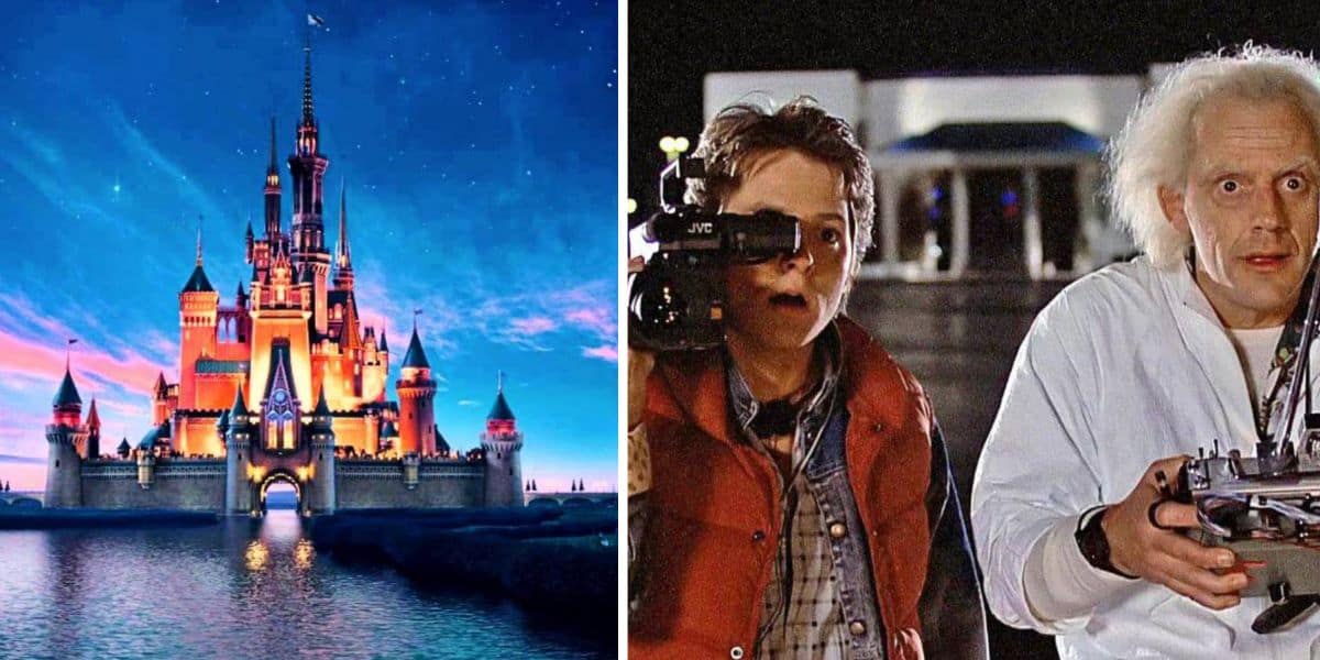 Split image: Walt Disney Studios (left); Marty McFly and Doc Brown from 'Back to the Future' (right)