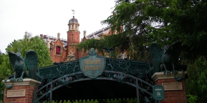 Haunted Mansion entrance sign