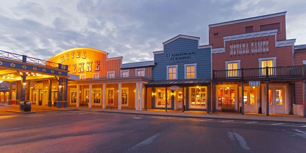 Western-style buildings at Disney Hotel Cheyenne