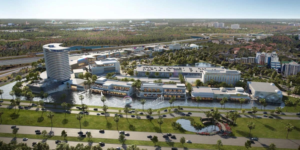 Aerial concept art for Ovation Orlando Entertainment District