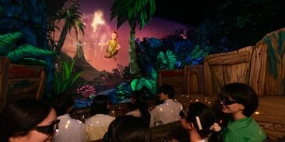 Guests ride Peter Pan's Never Land Adventure