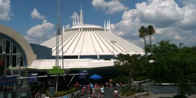 Space Mountain as seen from the PeopleMover at Magic Kingdom Park.