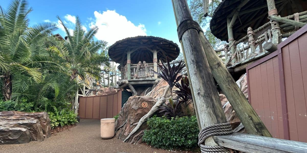 walls cut off access to guests at Universal's Camp Jurassic playground