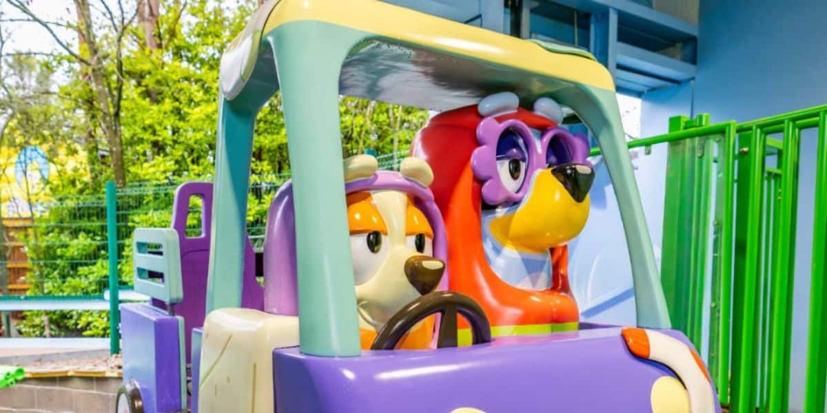 Bluey and Bingo Grannies coaster Alton Towers United Kingdom