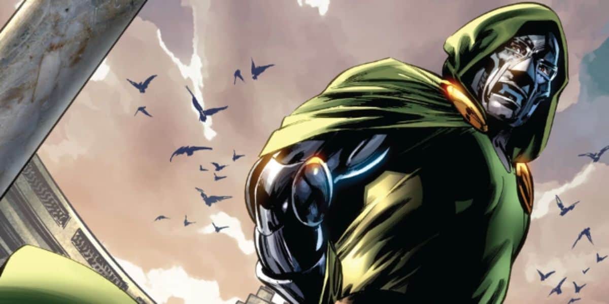 Doctor Doom stares menacingly in Marvel Comic book