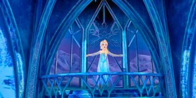 The new Elsa animatronic singing 'Let it Go' on Frozen Ever After ride in EPCOT