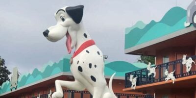 A '101 Dalmatians' statue at Disney's All-Star Movies Resort.