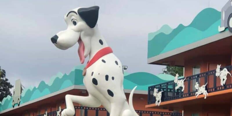 A '101 Dalmatians' statue at Disney's All-Star Movies Resort.