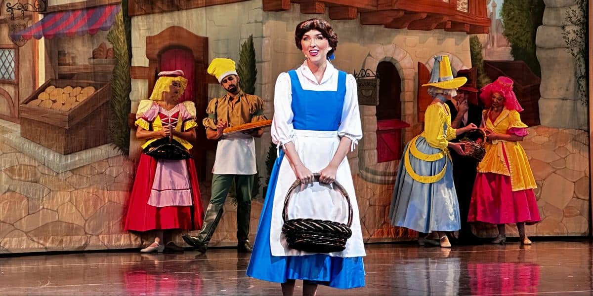 belle from beauty and the beast on stage