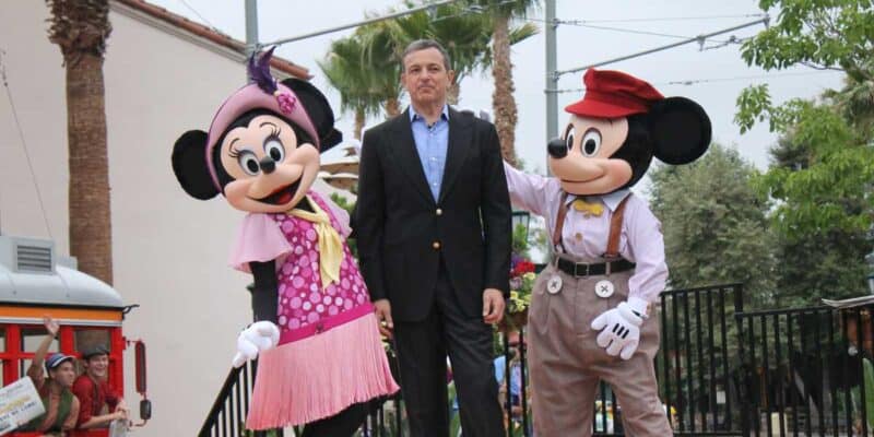 Current Disney CEO Bob Iger with Mickey and Minnie Mouse