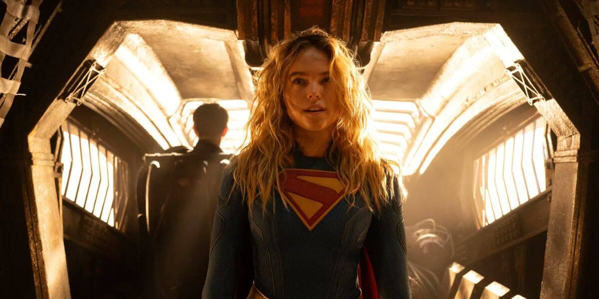 Milly Alcock as Supergirl in an aircraft in 'Supergirl: Woman of Tomorrow' film
