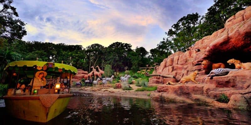 Jungle Cruise at Tokyo Disneyland during sunset