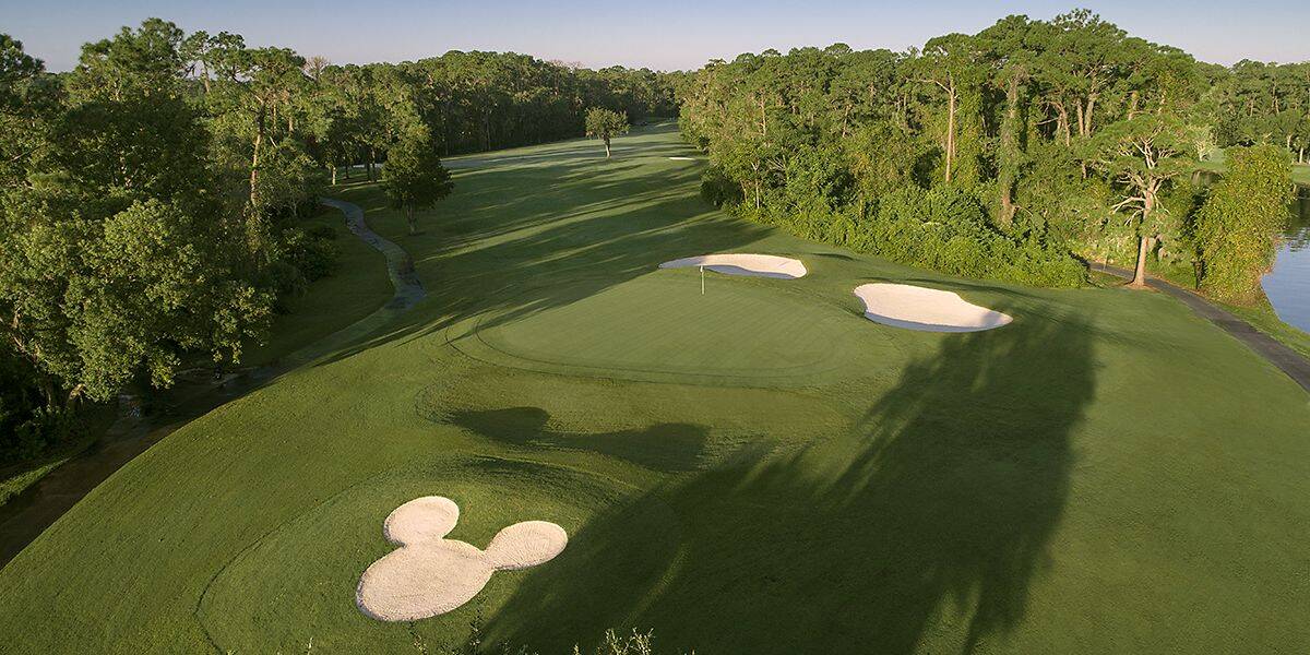 Mickey Mouse on Lake Buena Vista golf course at Disney World