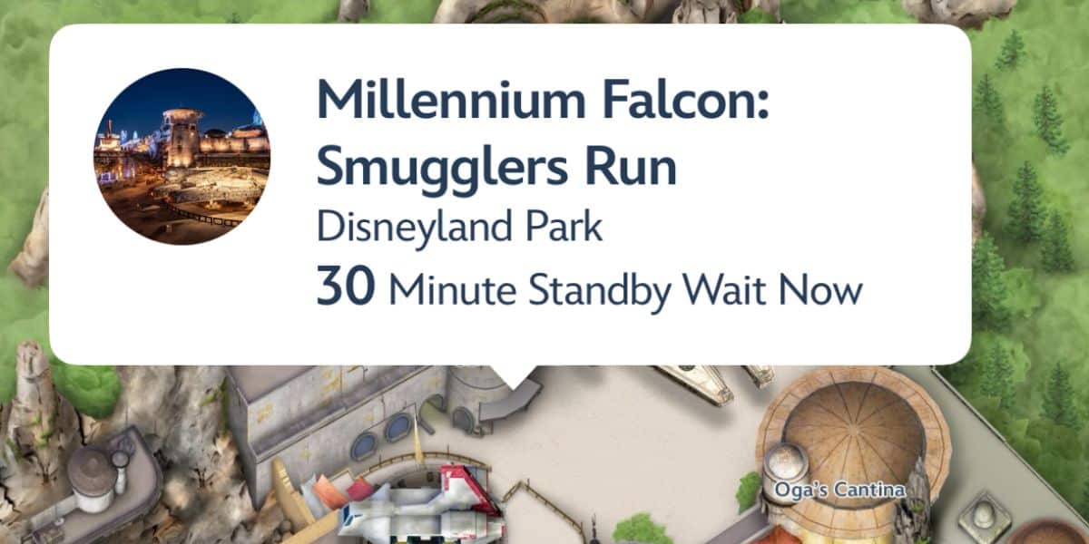 Millennium Falcon: Smugglers Run with a 30-minute wait at Disneyland Park