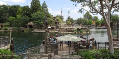 The view from Pirate's Lair on Tom Sawyer Island at Disneyland Park.