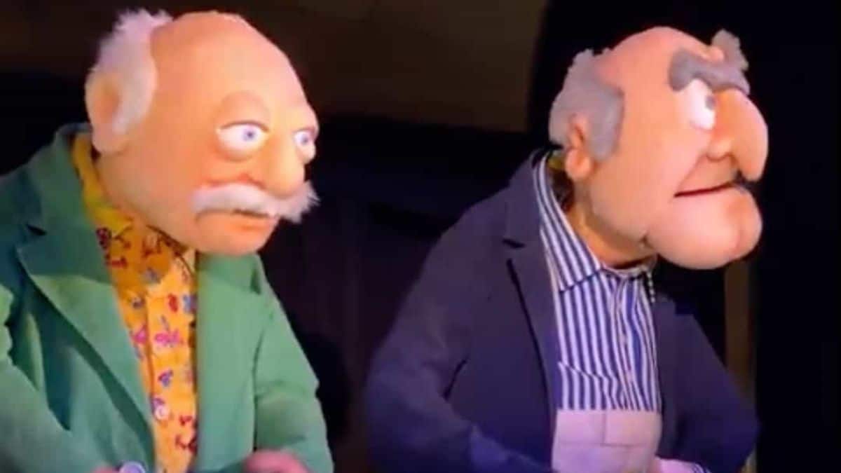 Statler and Waldorf at the updated Rock 'n' Roller Coaster