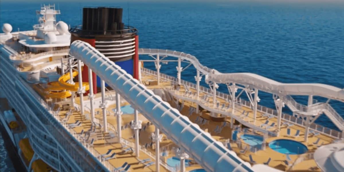 The AquaMouse on the top deck of a Disney Cruise Line ship