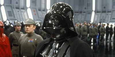 Darth Vader with Moff Jerjerrod (Michael Pennington) to the left