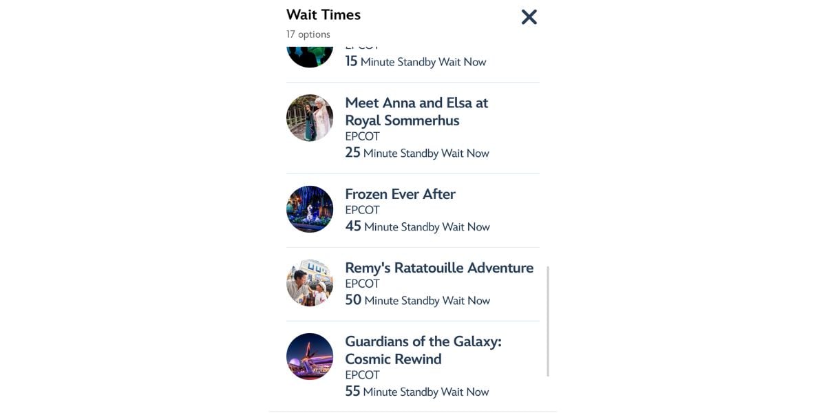 EPCOT Memorial Day wait times