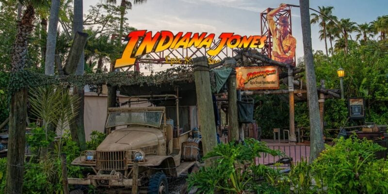 Vehicle outside entrance of Indiana Jones Epic Stunt Spectacular at Disney's Hollywood Studios