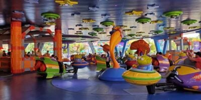Guests riding Alien Swirling Saucers in Toy Story Land at Disney's Hollywood Studios