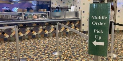 The mobile ordering pickup spot at Disney's Pop Century Resort
