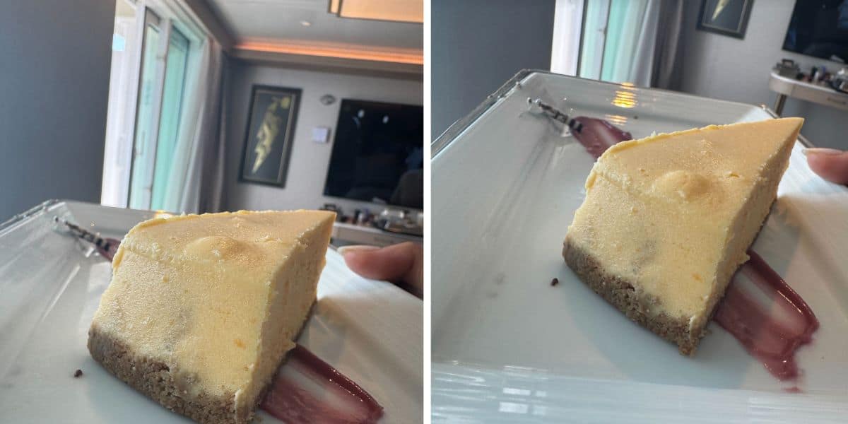 Moldy cheesecake on the Disney Adventure
