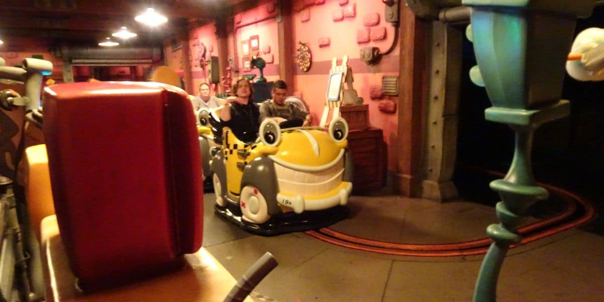 Ride vehicles on Roger Rabbit's Car Toon Spin